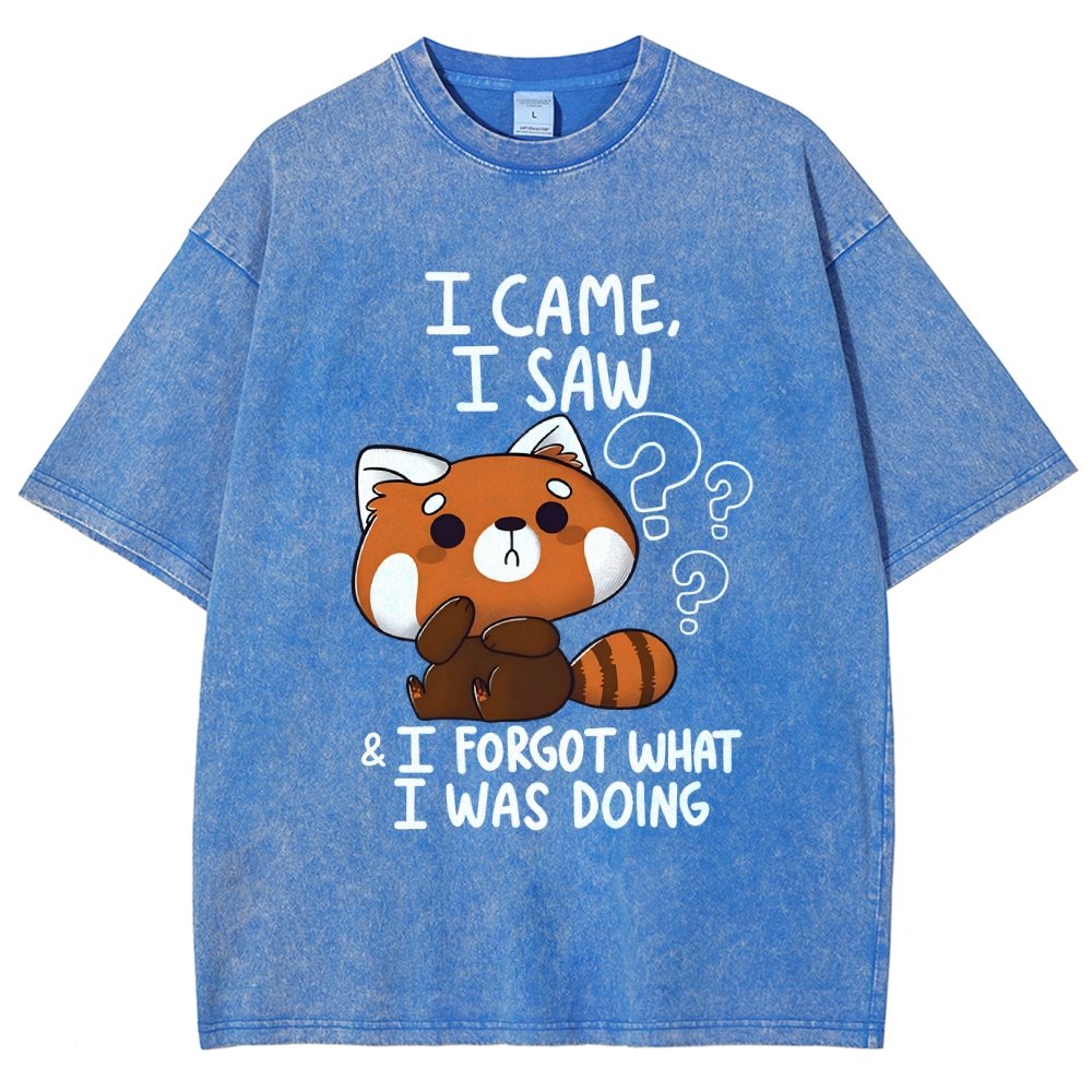 I Came I Saw I Forgot What I Was Doing Forgetful Red Panda Vintage Distressed T-shirt