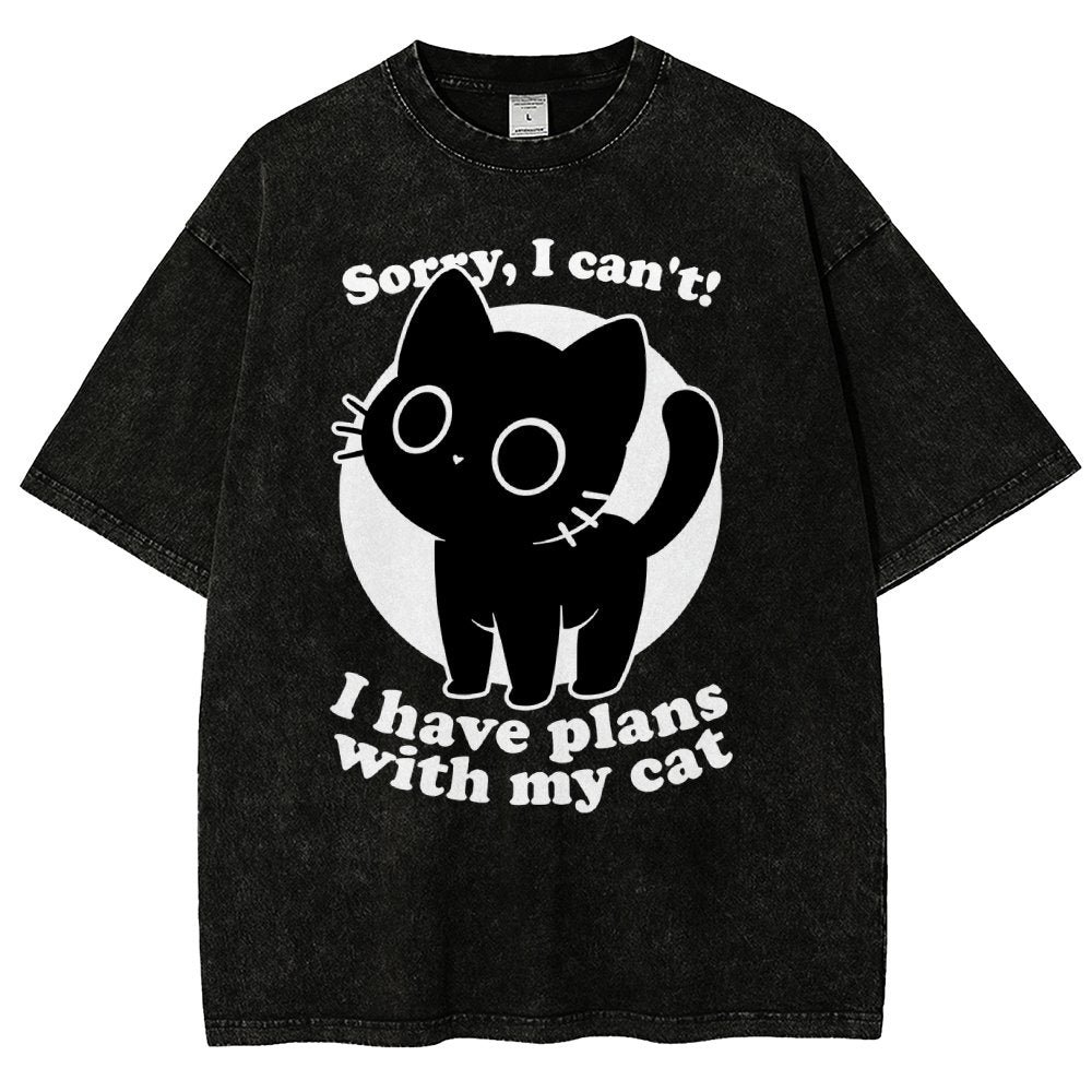 I Like Cats Not People - Cute Irony Pet Vintage Distressed T-shirt