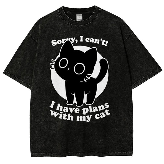 I Like Cats Not People - Cute Irony Pet Vintage Distressed T-shirt