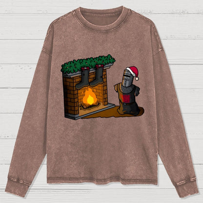 Black Knight Christmas Washed Long Sleeve Tee