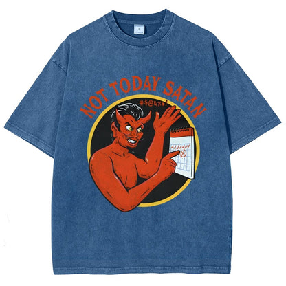 Not Today Satan Vintage Distressed T-shirt