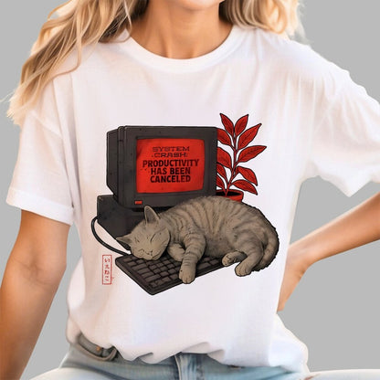 System Crash Cat Geek T-Shirt