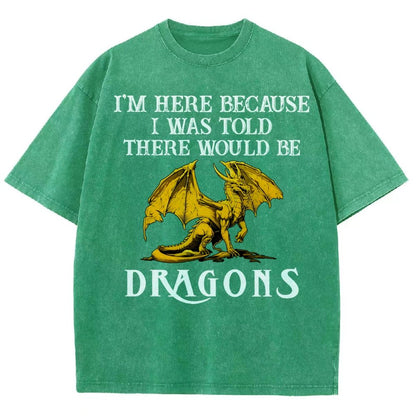 I'm Here Because I Was Told There Would Be Dragons Vintage Distressed T-shirt