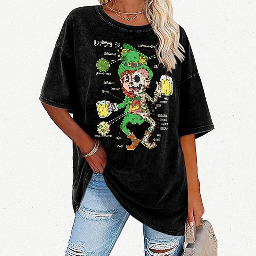 LEPRECHAUN ANATOMY-St. Patrick's Day Vintage Distressed T-shirt