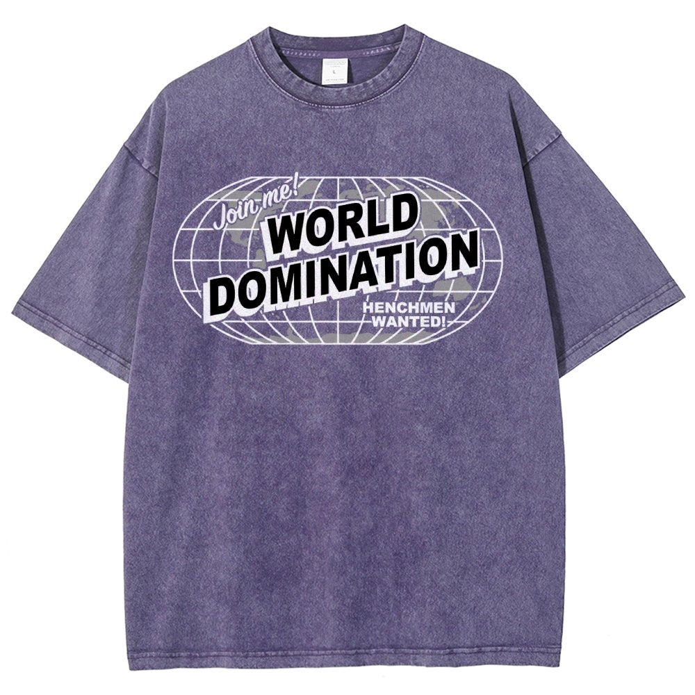 Ask Me About My Plans for World Domination Vintage Distressed T-shirt