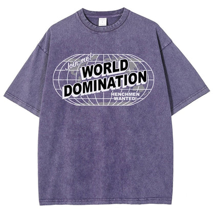 Ask Me About My Plans for World Domination Vintage Distressed T-shirt