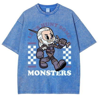 Hunt Some Monsters Vintage Distressed T-shirt