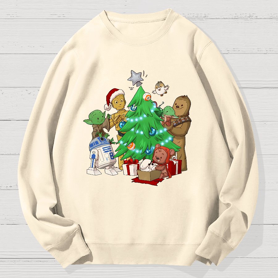 Light Side of the Tree Christmas Geek Cotton Sweatshirt
