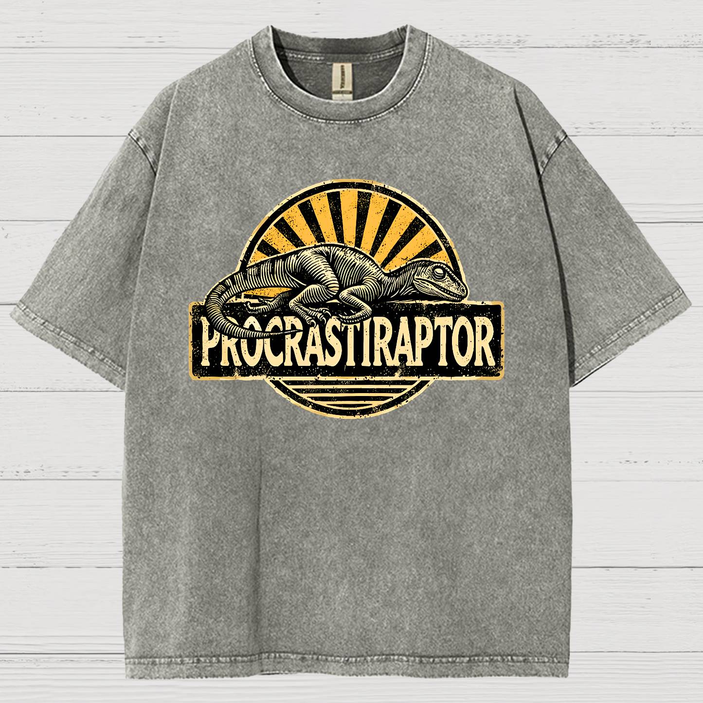 Procrastiraptor Vintage Distressed T-shirt