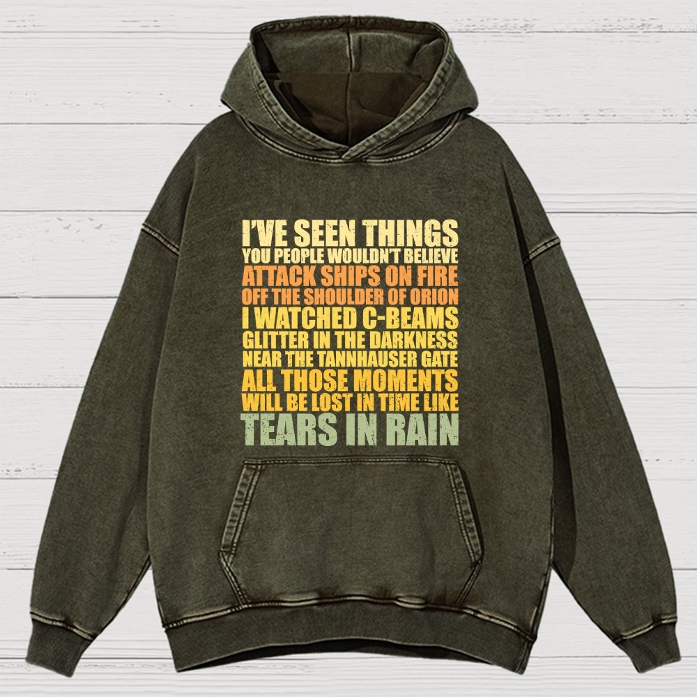 Tears In Rain Vintage Distressed Hoodie