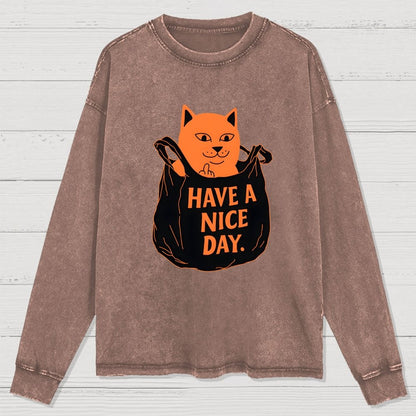 Have A Nice Day Washed Long Sleeve Tee