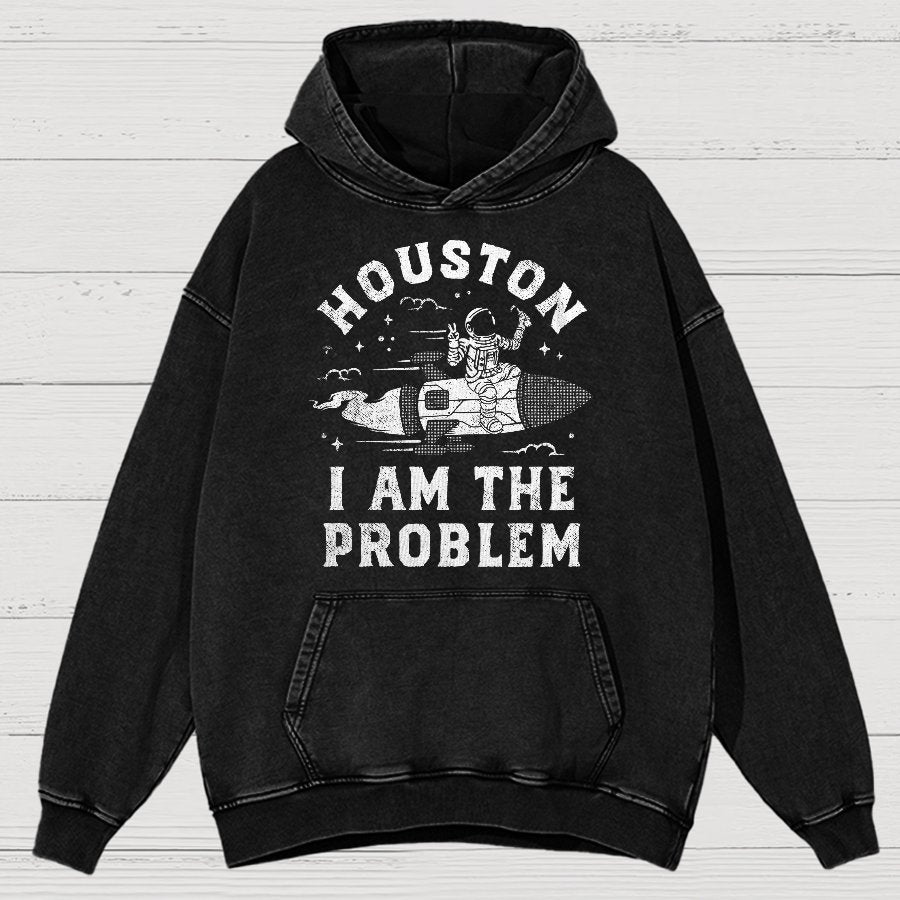 Houston, I Am The Problem, Planets Vintage Distressed Hoodie