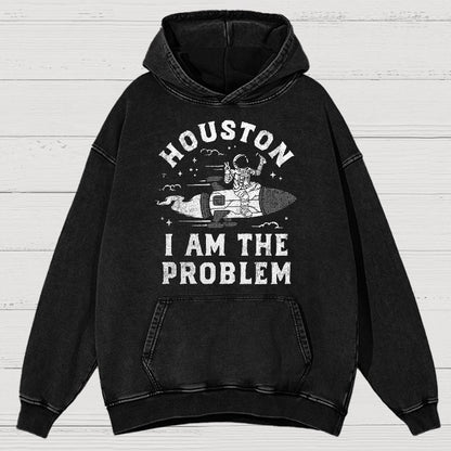 Houston, I Am The Problem, Planets Vintage Distressed Hoodie