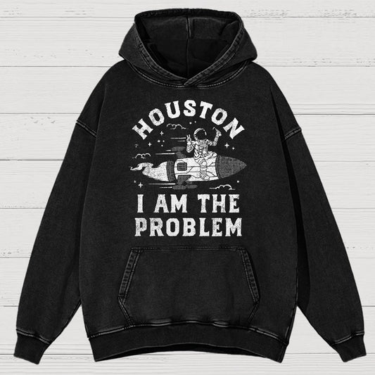 Houston, I Am The Problem, Planets Vintage Distressed Hoodie
