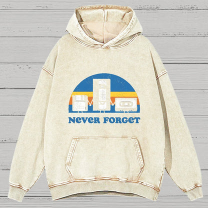 Never Forget Geeky Vintage Distressed Hoodie