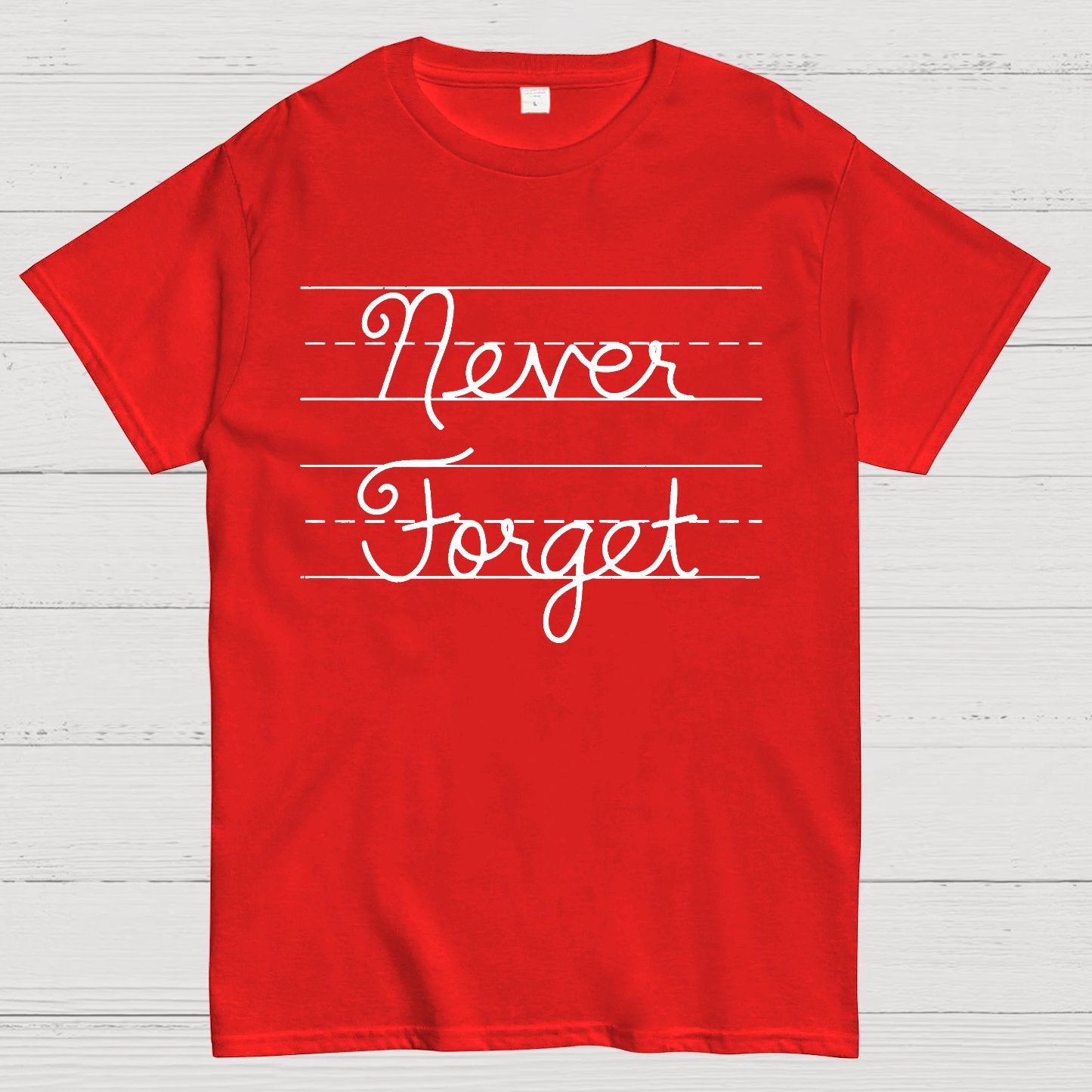 Cursive - Never Forget Geek T-Shirt