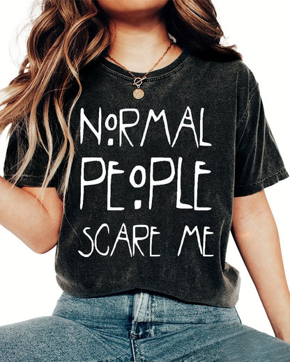 Normal People Scare Me Vintage Distressed T-shirt