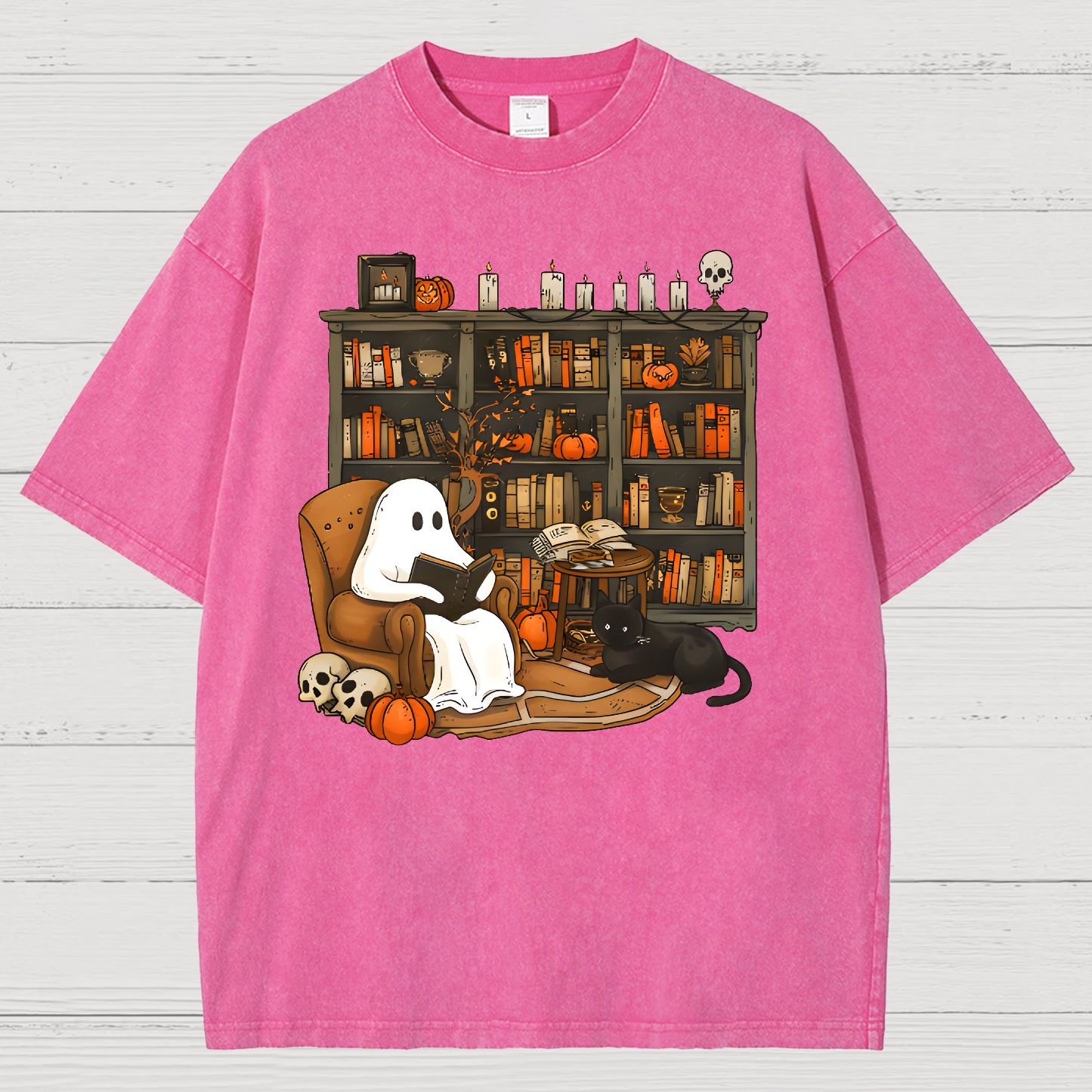 Retro Ghost Reading Books Sweatshirt Vintage Distressed T-shirt