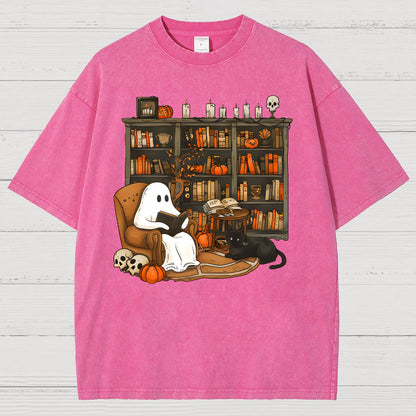Retro Ghost Reading Books Sweatshirt Vintage Distressed T-shirt