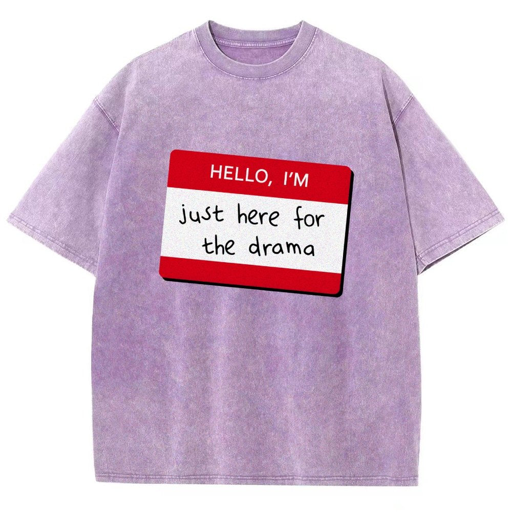 Hello I'm Here for Drama Vintage Distressed T-shirt