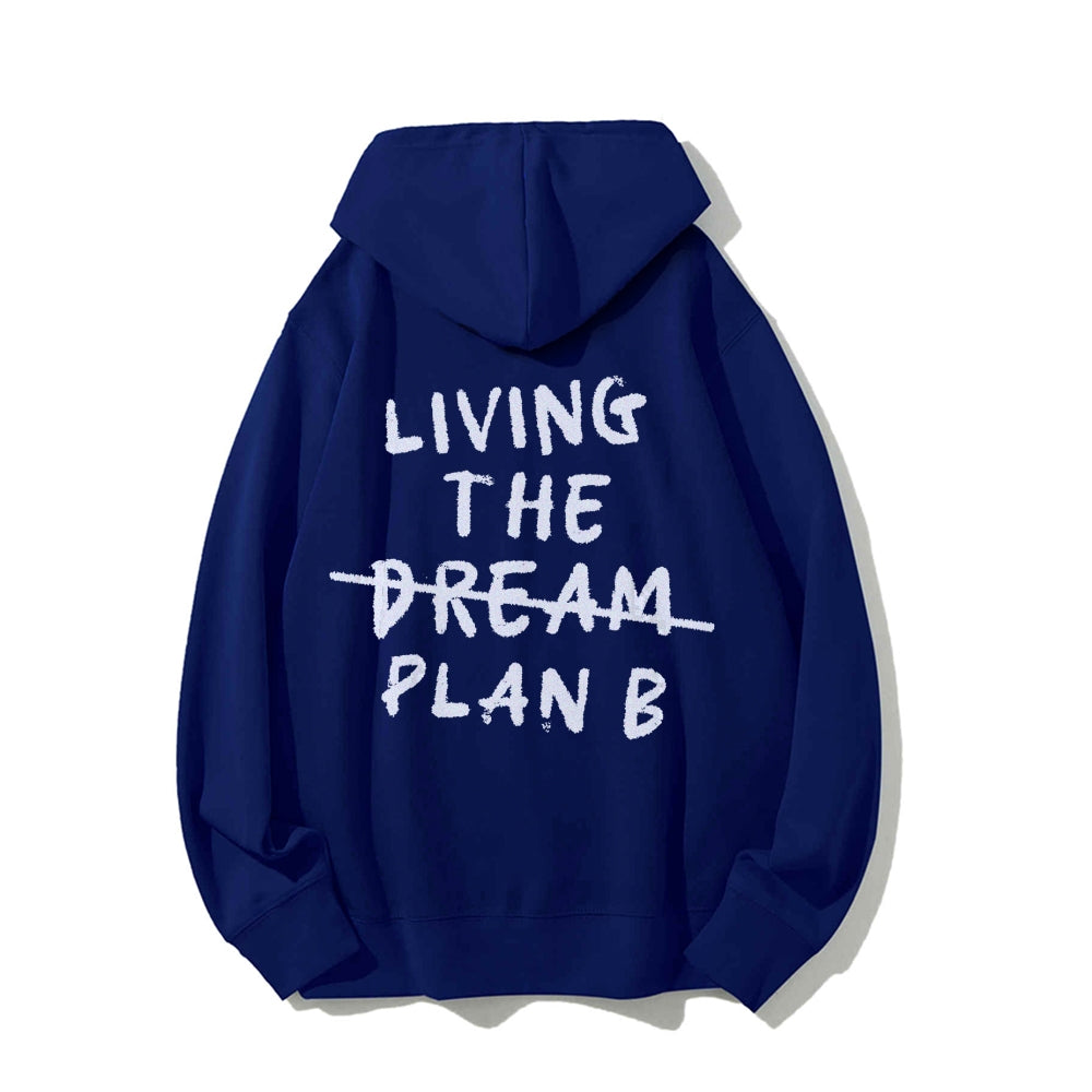 Living Plan B Printed Back Unisex Cotton Hoodie