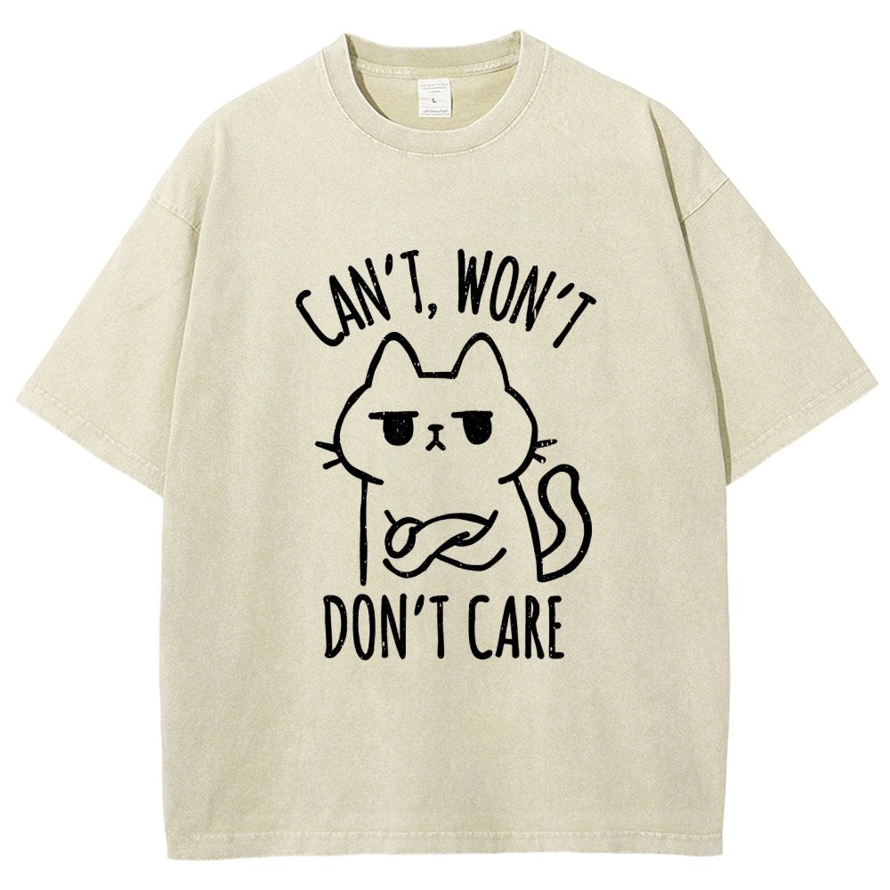 Can't Won't Don't Care Vintage Distressed T-shirt