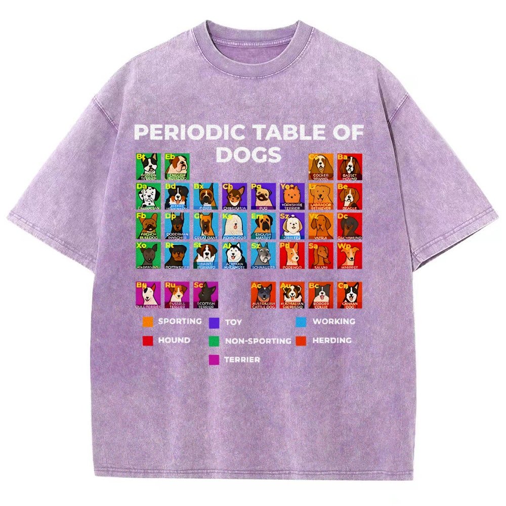 Periodic Table Of Dogs Vintage Distressed T-shirt