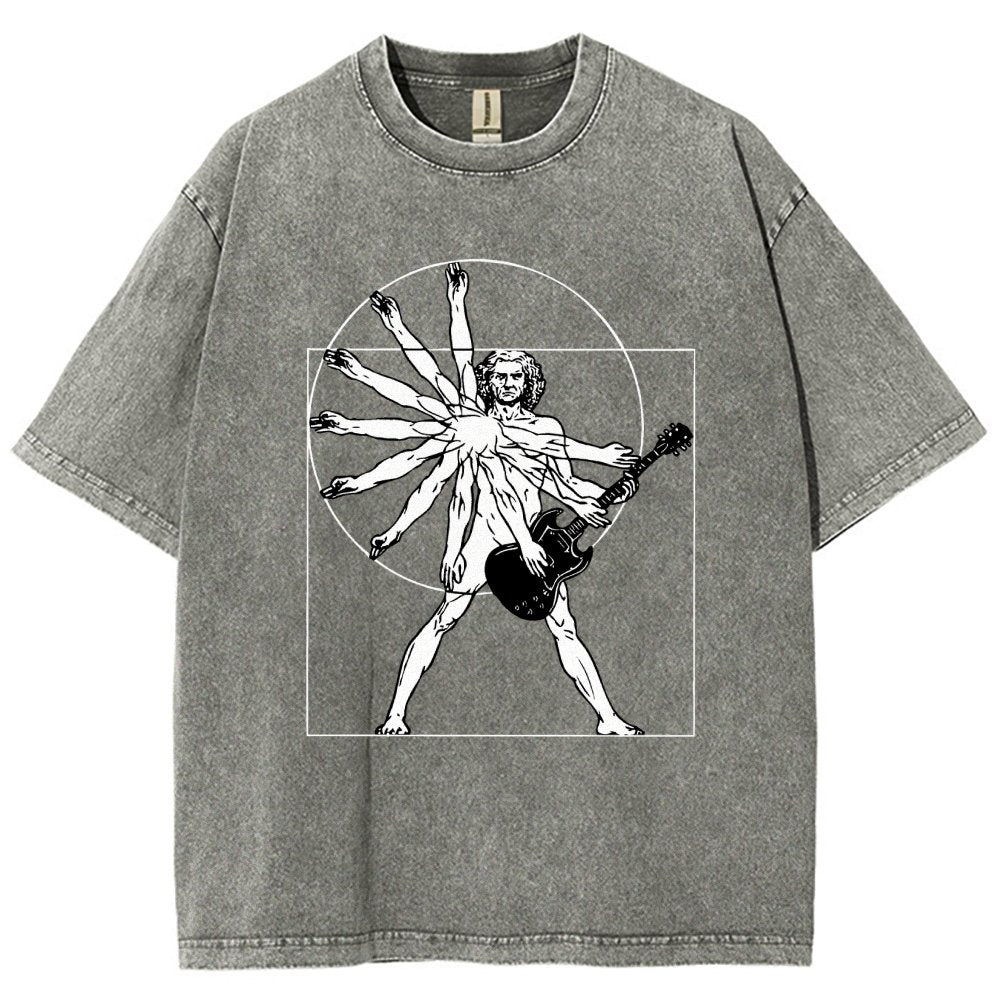 Vitruvian Man Vintage Distressed T-shirt