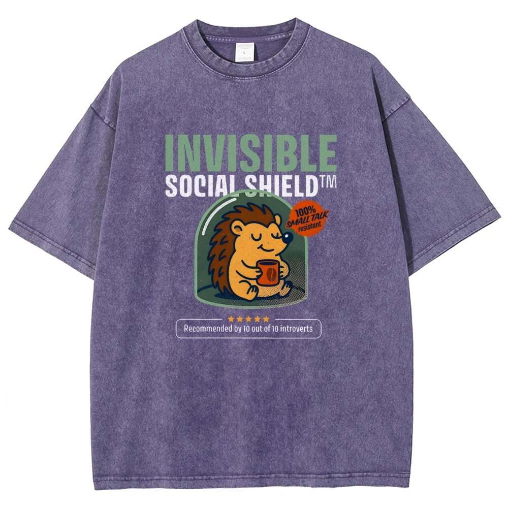 Invisible Social Shield Vintage Distressed T-shirt