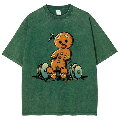 Gingerbread Workout Loosing Arms Vintage Distressed T-shirt