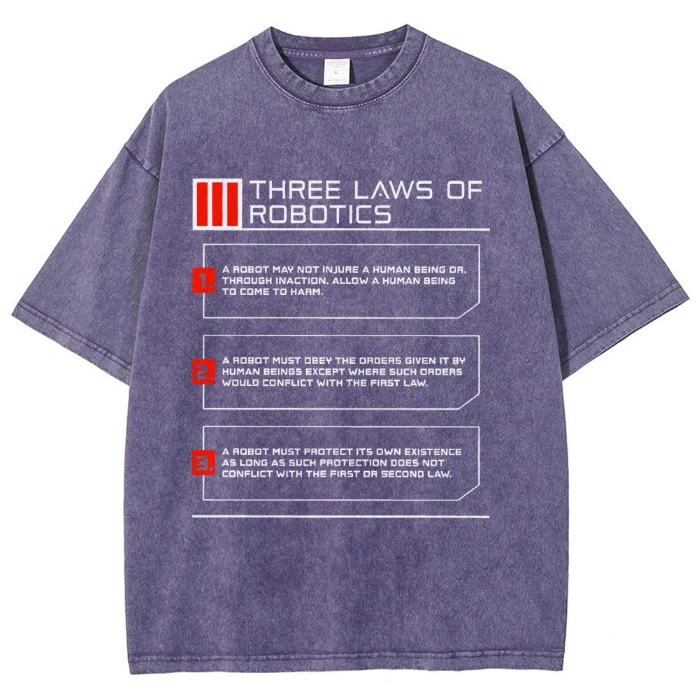 Three Laws of Robotics Vintage Distressed T-shirt