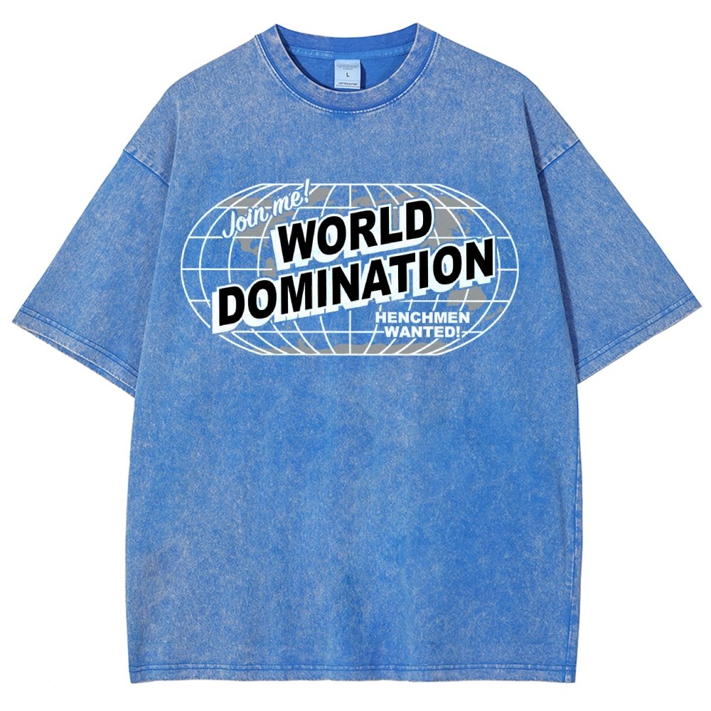 Ask Me About My Plans for World Domination Vintage Distressed T-shirt