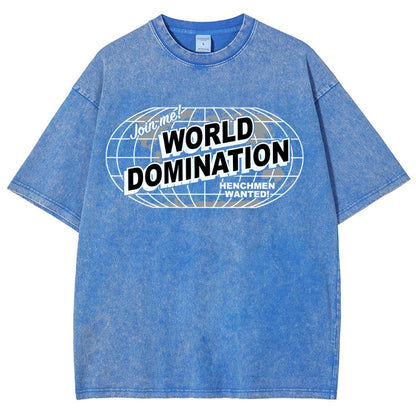 Ask Me About My Plans for World Domination Vintage Distressed T-shirt
