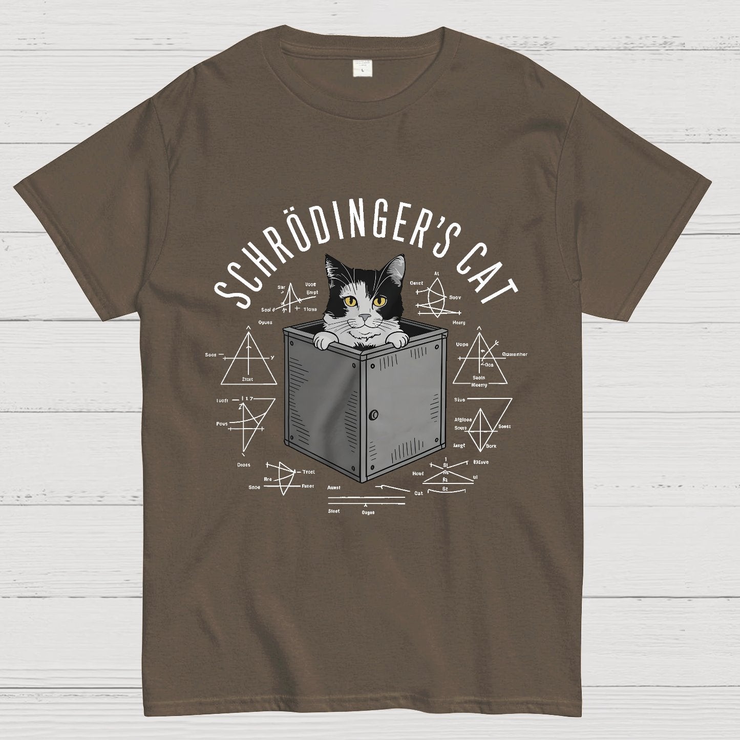 Schrodinger Cat In Box & Formulas Geeky T-Shirt