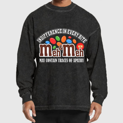 Meh & Meh Washed Long Sleeve Tee