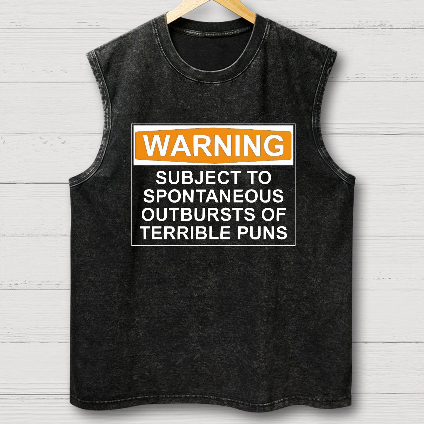 Warning - Terrible Puns! Vintage Distressed Washed Tank