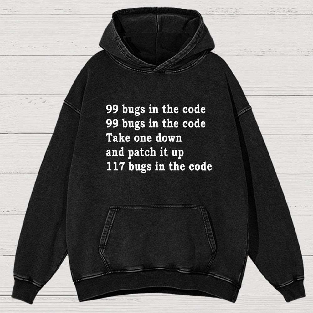 99 Bugs In The Code Vintage Distressed Hoodie