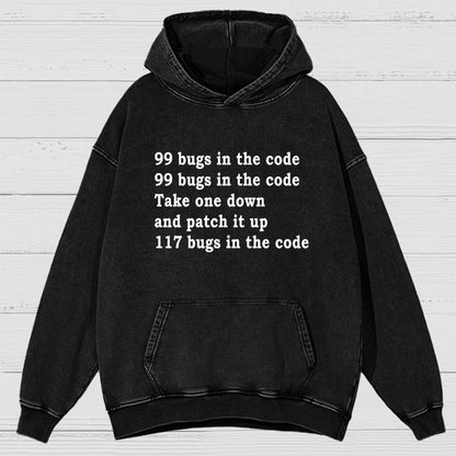 99 Bugs In The Code Vintage Distressed Hoodie