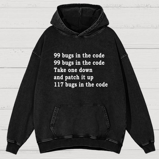 99 Bugs In The Code Vintage Distressed Hoodie