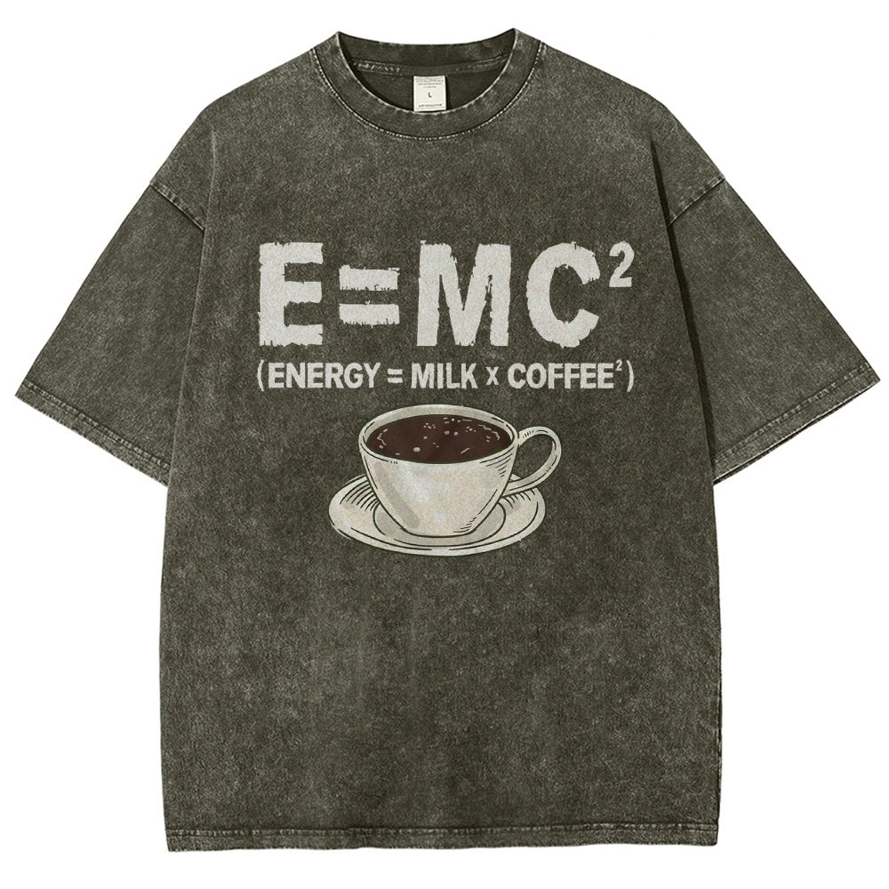 Funny Energy milk coffee science Vintage Distressed T-shirt