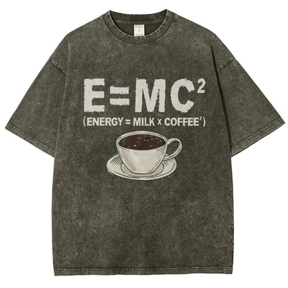 Funny Energy milk coffee science Vintage Distressed T-shirt