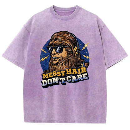 Messy Hair Don't Care Vintage Distressed T-shirt