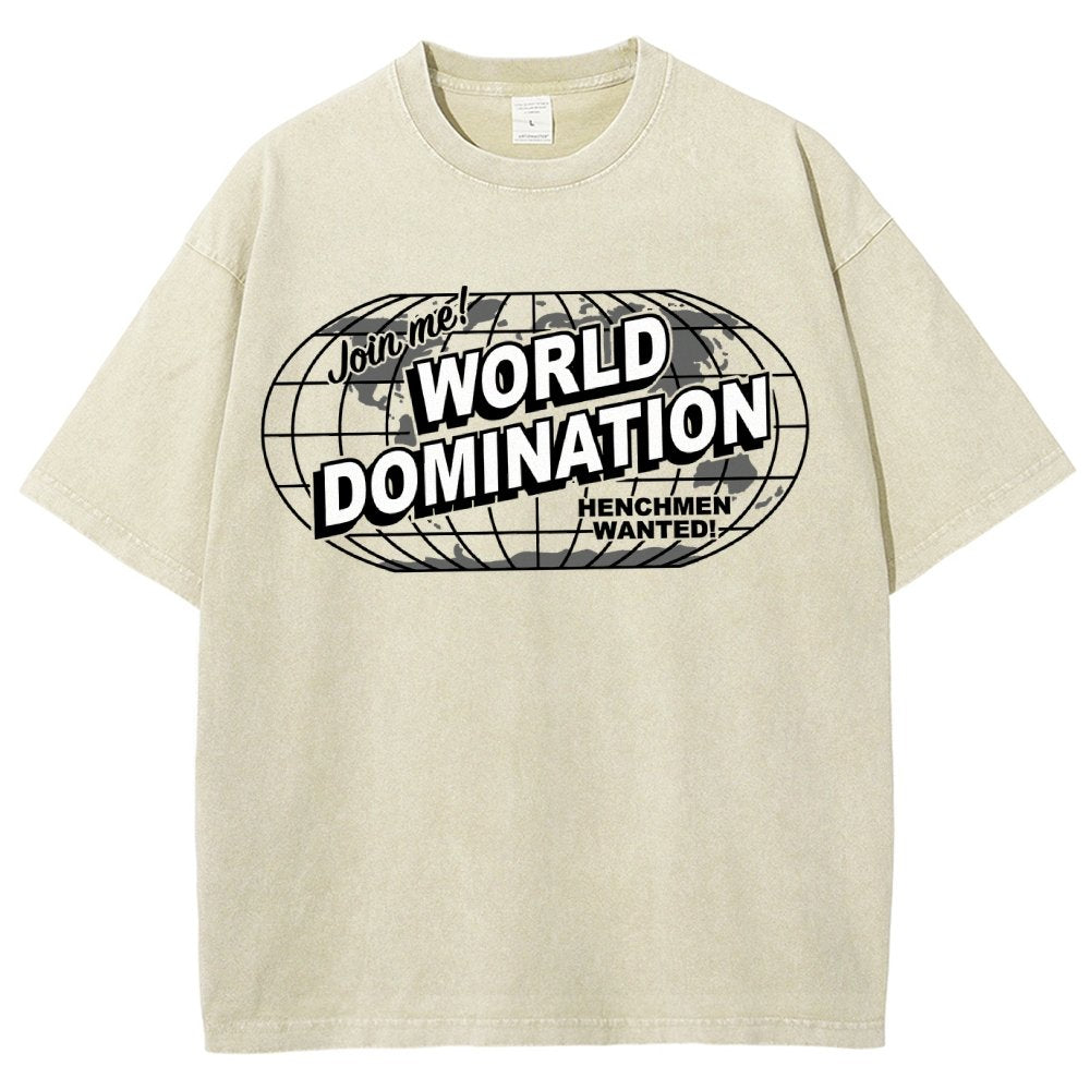 Ask Me About My Plans for World Domination Vintage Distressed T-shirt
