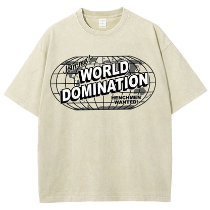 Ask Me About My Plans for World Domination Vintage Distressed T-shirt