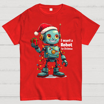 I Want A Robot For Christmas Geek T-Shirt