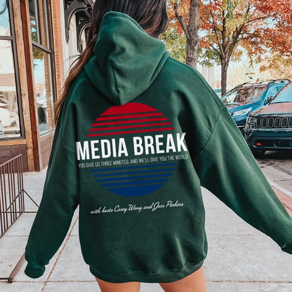 Media Break Printed Back Unisex Cotton Hoodie
