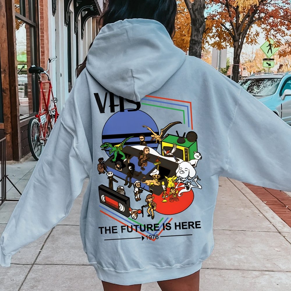 The Future Is Here Printed Back Unisex Cotton Hoodie