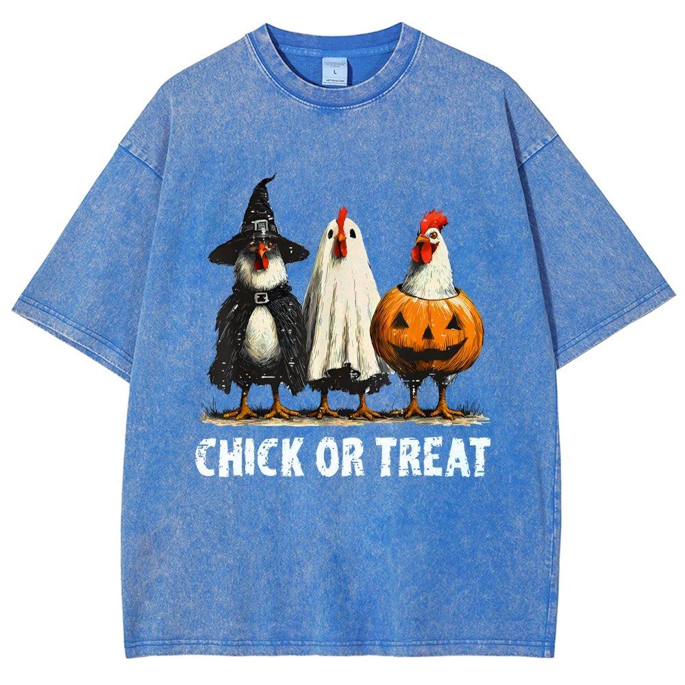 Halloween Chick or Treat Vintage Distressed T-shirt