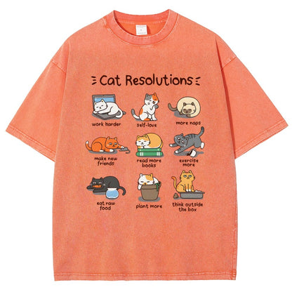 Cat Resolutions Vintage Distressed T-shirt