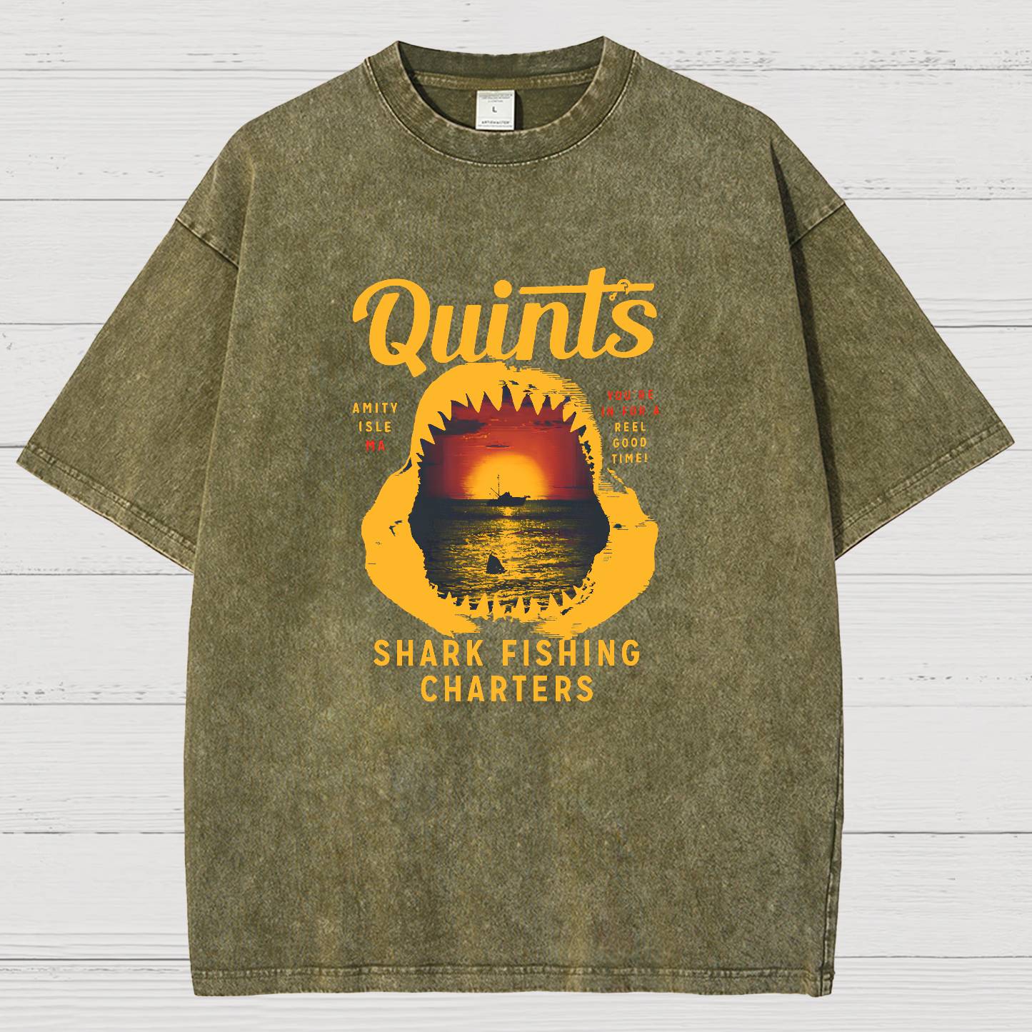 Captain's Shark Fishing Charters Vintage Distressed T-shirt